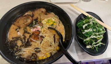 Tonkotsu Ramen & Wakame Salad always hits the spot. Totto Ramen & Sushi Bar at Fairfield, CA