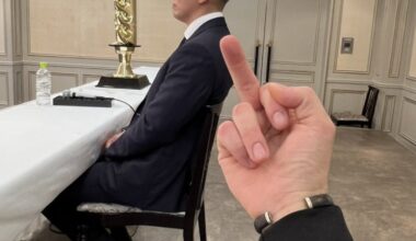 Jay White tweets a photo from the press conference