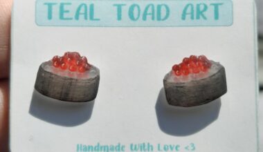 Some sushi stud earrings I recently made! :)