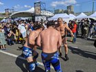 Pics I took of Minoru Suzuki fighting in the parking lot at The Wild One Festival today.