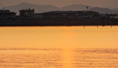 Ocean sunset over Iwakuni, Yamaguchi Prefecture - 2011 [OC]