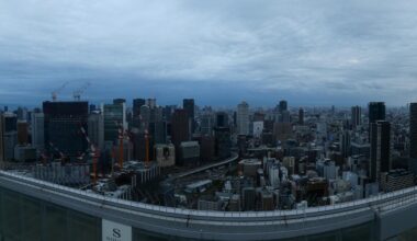 A panorama photo of Osaka from the Umeda Sky Building