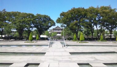 Looking across Wadakura Fountain Park towards the Imperial Palace.