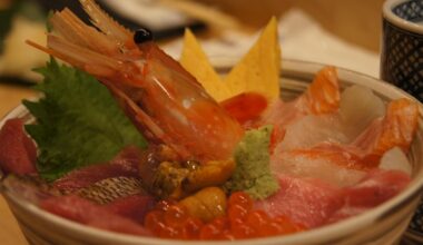 Sashimi at the Tsukiji Fish Market.