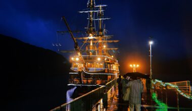 View of the Pirate Ship on Lake Ashi in Hakone