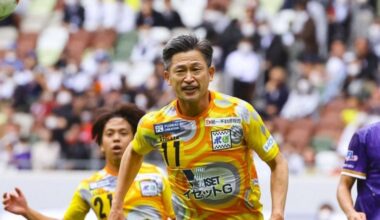 "King Kazu" extends age record in 1st game at new National Stadium