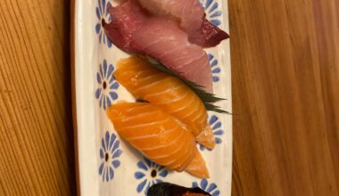 Homemade sushi lunch (ikura salmon hamachi)