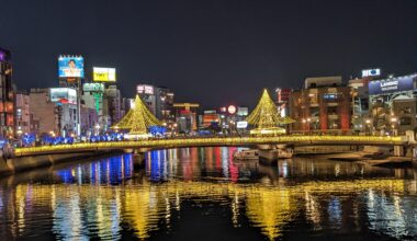 Fukuoka lit up for year-end holidays (OC)