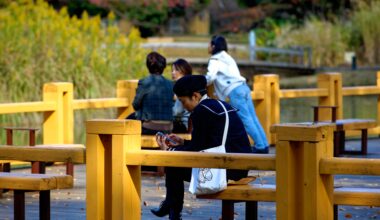 Girl on Phone in Yoyogi Park