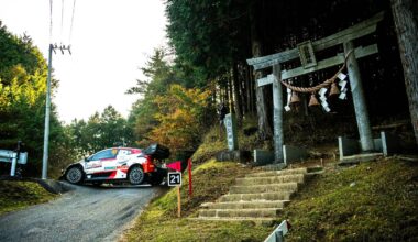 2022 Rally Japan hairpin near a Torii