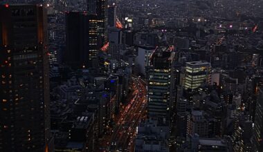 Sunset view of Mt Fuji on top of Shibuya Sky