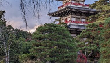 Pagoda and garden of Rinno-ji Temple Sendai