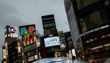 shibuya crossing, rainy days