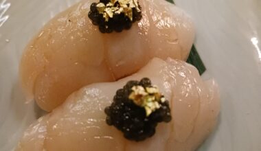 Scallops with Caviar and Gold Leaf