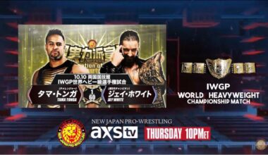 New New Japan on AXS Tv Thurs 10/9c IWGP World title. Jay vs Tama