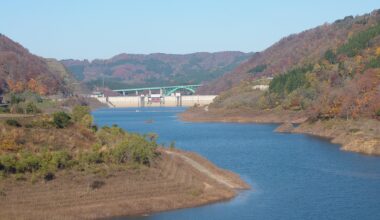 Autumn leaves and dam @Kaminagawa,Tsuruoka,Yamagata