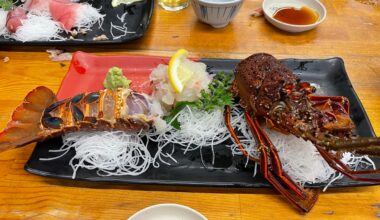 Sashimi Japanese spiny lobster “伊勢蝦/伊勢海老” (Ise-Ebi) served fresh in Chiba