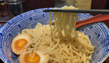 Dipping noodles at Kingyo in Saitama