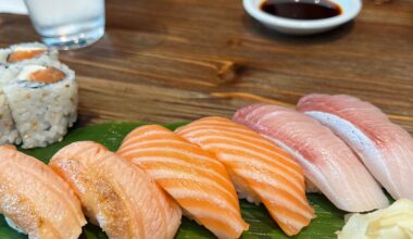 Beautiful nigiri at Sanraku in San Jose, California