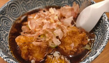 Agedashi tofu. Deep-fried tofu in dashi broth and soy sauce.