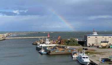 Rainbow - looking out from Kanazawa port