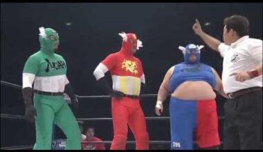 TenCozy (Hiroyoshi Tenzan and Satoshi Kojima) and Kentaro Shiga vs Captain New Japan, Captain All Japan, and Captain NOAH: NJPW/AJPW/NOAH All Together, February 19, 2012