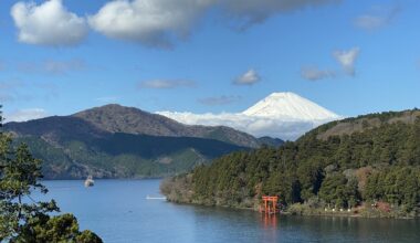 Lake Ashi (Hakone) with view of Mt. Fuji a couple of weeks ago.