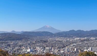 Beautiful view of Mt.Fuji, as seen from Hadano.