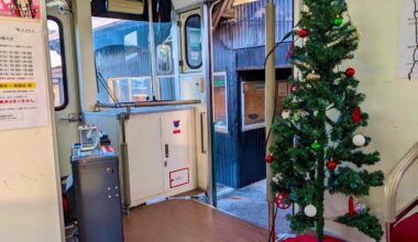 Nothing to see here just a Christmas tree set inside of the local train connecting JP rural areas🎄