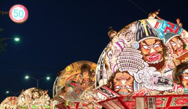 Floats at the Hirosaki Neputa Matsuri