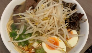 Ramen made from Christmas turkey bones and roast beef