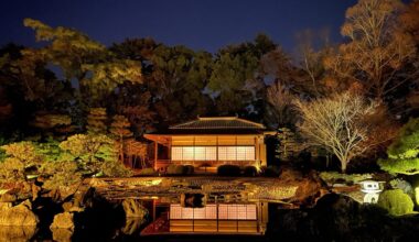 Inside Nijo-jo at night - Kyoto