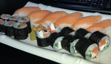 Homemade sushi maki and nigiri