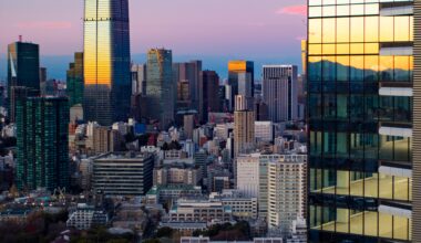 Solstice sunset reflected in Tokyo skyline | OC | 2022-12