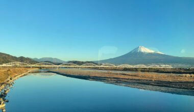 Passing Mount Fuji on Christmas Day