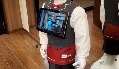 Pepper robot employed as a host at my local cafe.