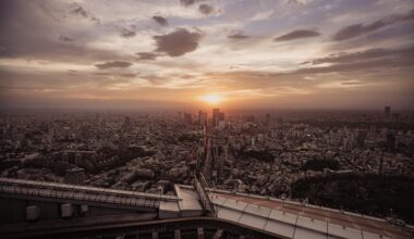 Tokyo sunset view