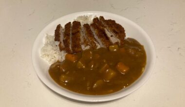 Took a shot at pork katsu curry! Might not be the best looking but tasted great!