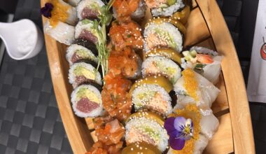 Sushi boat for two 🤤 it’s a chef creation so I wasn’t sure what I am getting till it was served