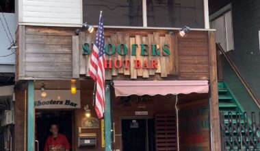 Shooters Bar in Sasebo, yep there a “Hell No Hilary” sign 🤣