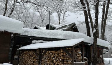 Snowy winter countryside in Nagano