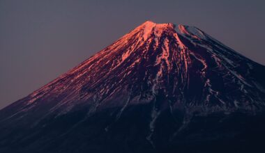 Last Light on Fuji, from Shizuoka.