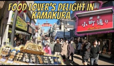 Japan travel and eat Japanese street food in Kumakura walk tour 4K