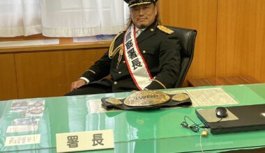 Hirooki Goto recently served as honorary police station chief for a day in the capital city of Mie Prefecture