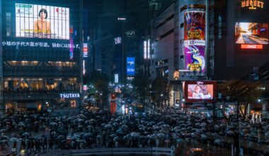 A rainy night at Shibuya Crossing