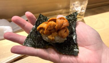 Uni at the omakase place in Tokyo