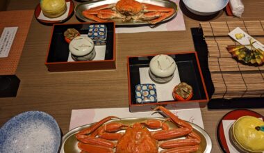 First course of a Crab (kani) Dinner at a Hot Spring Resort in Tottori Prefecture!