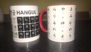 Can always use a refresher on Hiragana, even when you’re having a cuppa! (Here’s my Korean cup too.)