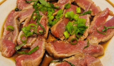 Not my prettiest - but beef tataki with homemade ponzu is always a great time!