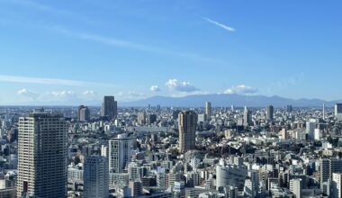 View facing Mount Fuji from Tokyo Tower